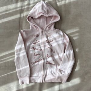 Disney Parks Hoodie with Princesses Names on Front Pink Size XS
